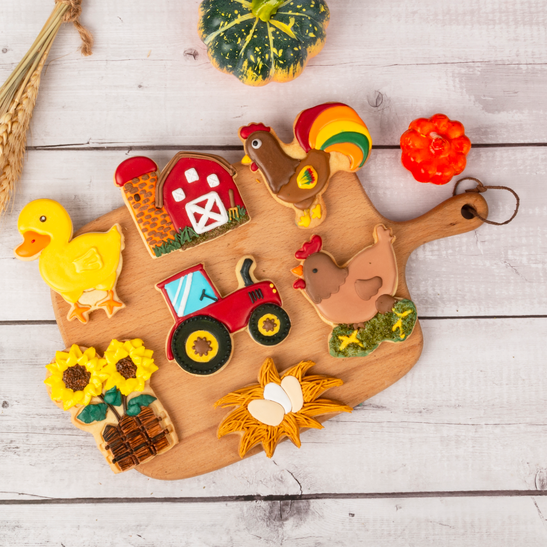 Cow Sheep Rooster Hen Chickens Rabbit Goose Cookie Cutters Cookie Stam