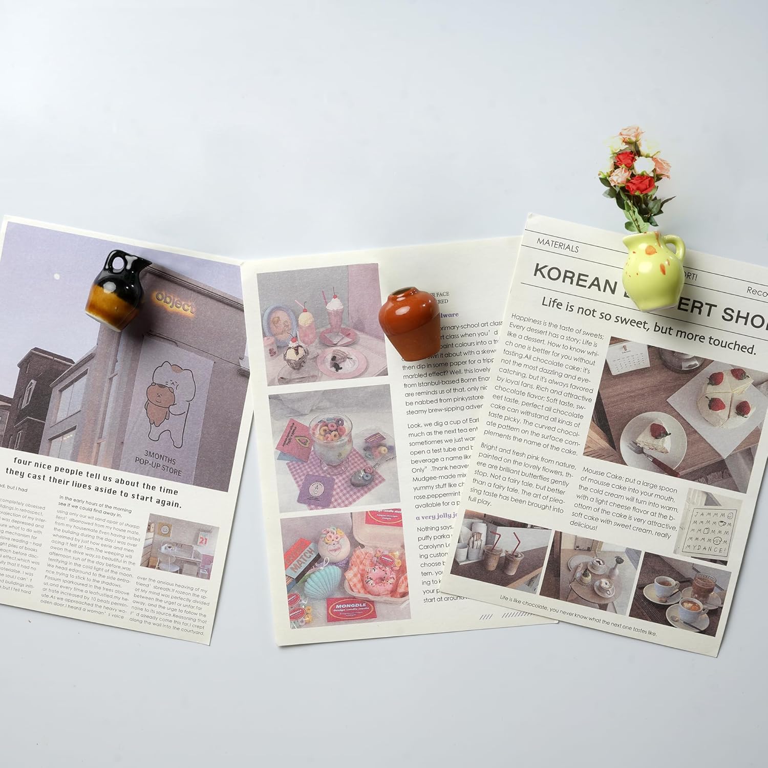 Personalized Handmade Ceramic /Glass Mini Vase Fridge Magnets Refrigerator Magnets for Kitchen