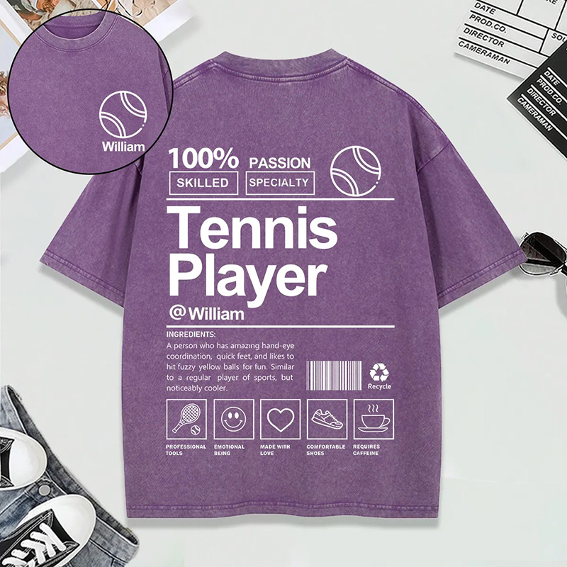 Personalized Sports Washed T-Shirt Custom Name and Unique Design for Soccer Basketball Volleyball and Hockey Lovers