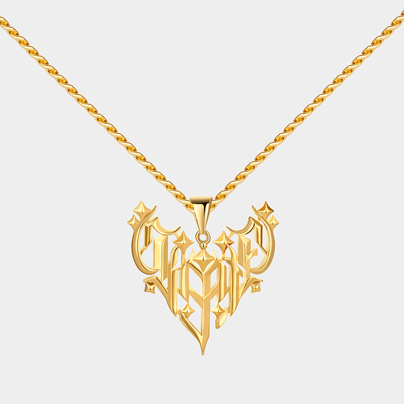 Gothic Style Personalized Name Pendant Necklace – Customizable Intricate Design for a Bold Statement