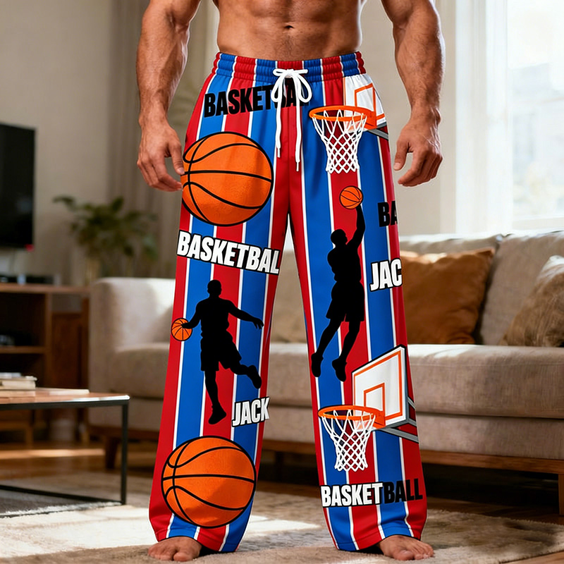 Personalized Basketball Themed Design Lounge Pants with Custom Name for Players and Enthusiasts