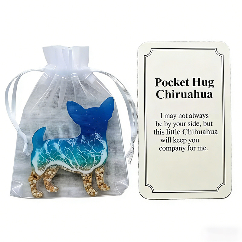 Ocean-themed Dachshund Ornament Pocket Hug Gift Long-Distance Relationship Gift Highland Cow Owl Dolphin Ornament