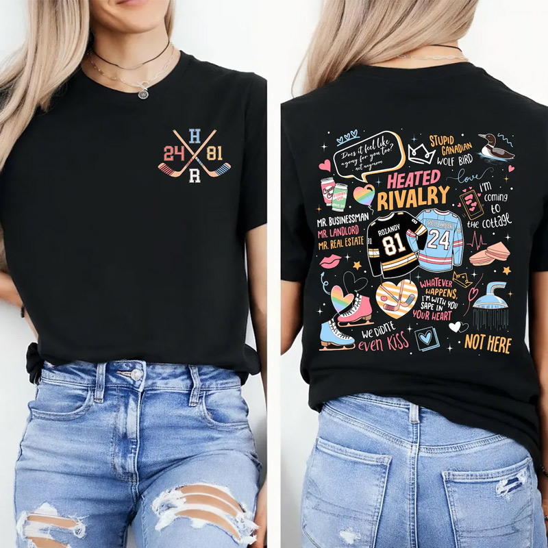 Personalized Hockey TV T-Shirt Romance Shirt with Custom Number and Initials