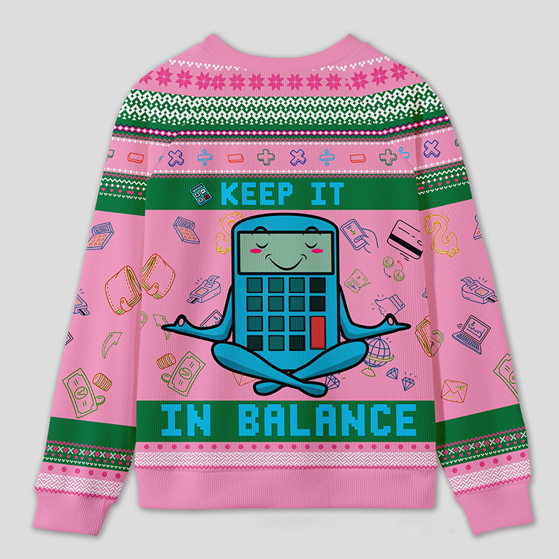 Personalized Funny Finance Yoga Ugly Sweater Office Holiday Party Gift for Accountants