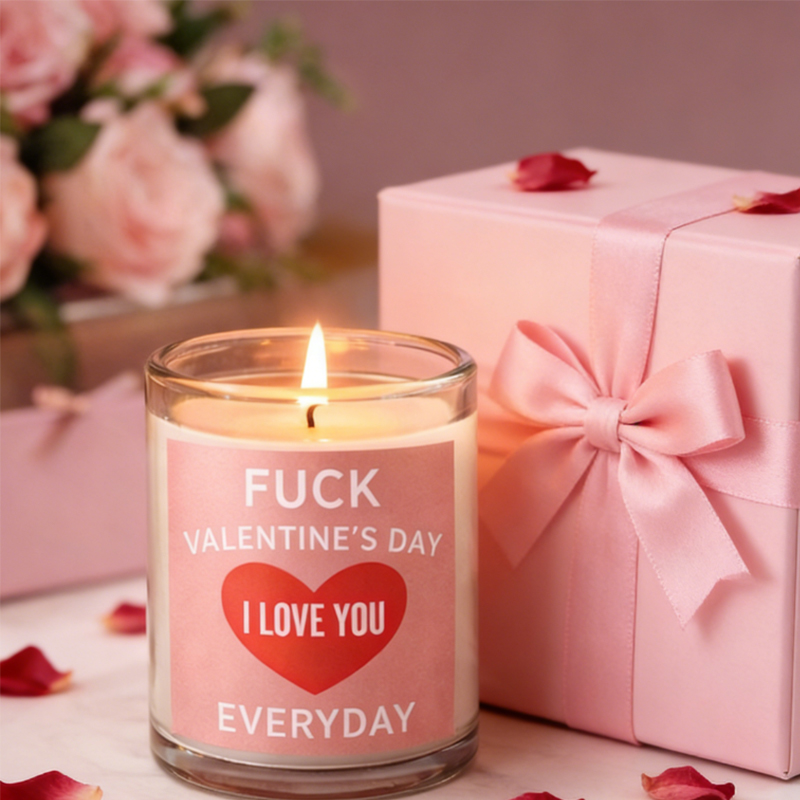 Personalized Fuck Valentine’s Day but I Love You Everyday Engraved Romance Scented Candle Home Decor Gift for Nonconformist Couples