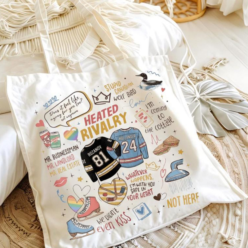 Personalized HR Movite Design Hockey Tote Bag with Custom Style For Movie Book Fans Gift