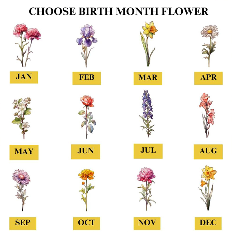 Personalized Birth Month Flower First Mom Now Grandma Custom Two-layer Wooden Plaque Gift for Grandma Grandparent Mother's Day Birthday