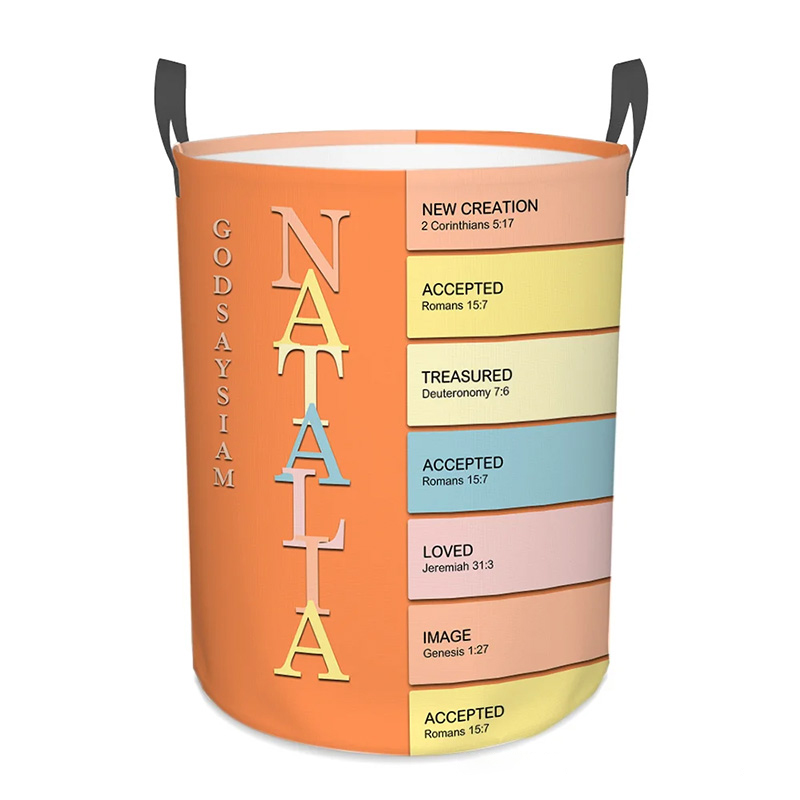 Personalized God Says i am Name Meaning on Bible Verse Storage Basket with Name Daily Use Religious Gift for Christians