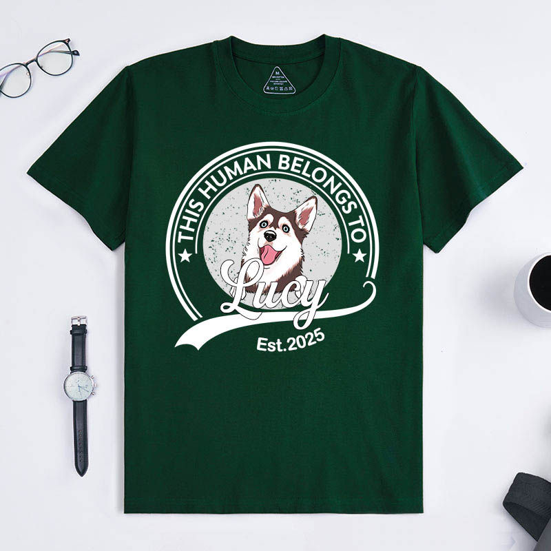 Personalized Dog Lover this Human Belongs to Dog T-Shirt