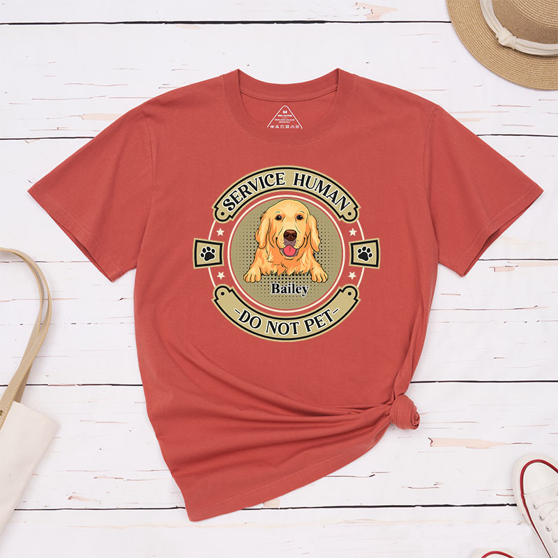 Personalized Dog Lover Retro Service Human do Not Pet T-Shirt