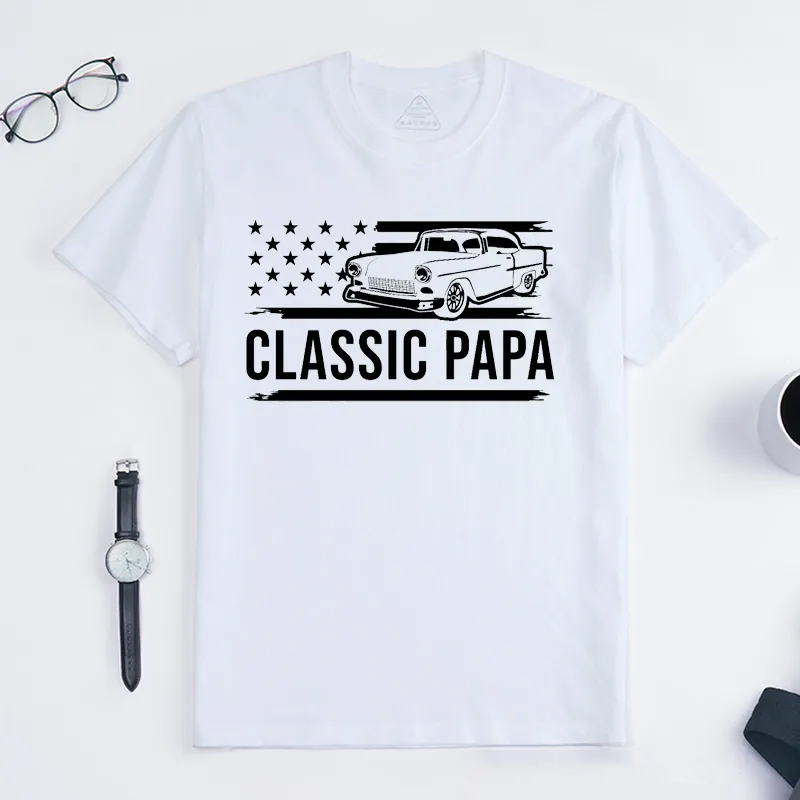 Personalized Grandpa T-Shirt for Fathers Day Gift Classic Papa Shirt I'm a Classic Funny Birthday Shirts Grandfather Gift Birthday Gift Classic Car