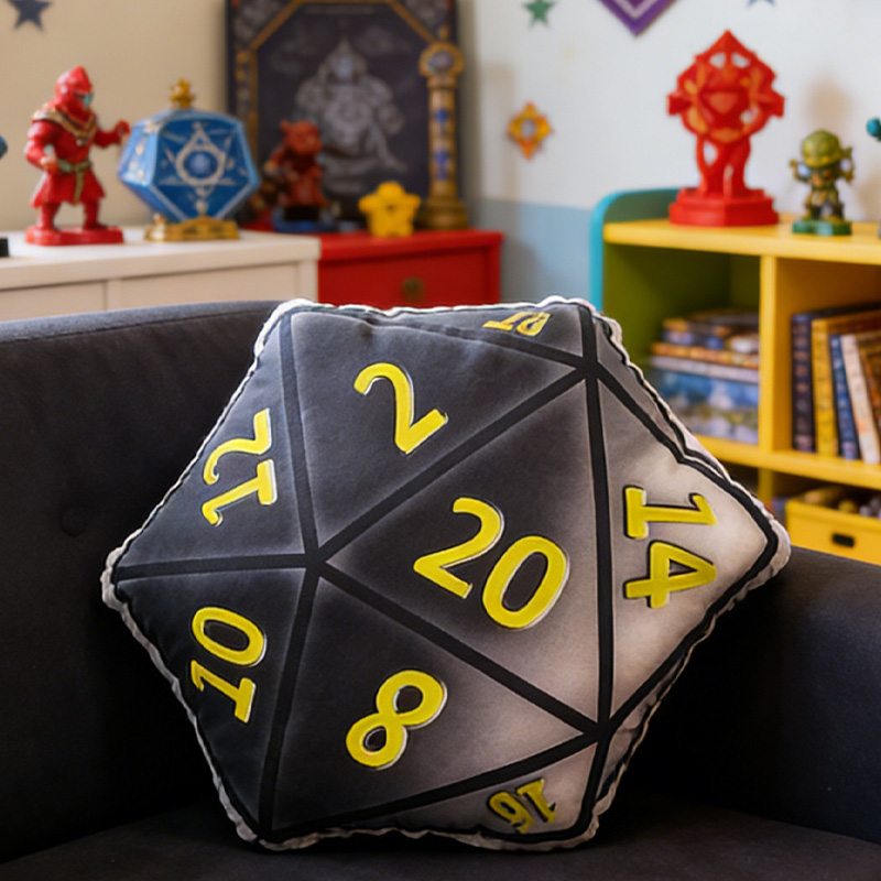 Personalized Dice Pillow Polyhedral Dice Cushion Geek Home Decor Gaming Dungeon Gamer Gifts for Nerdy Geek Lover