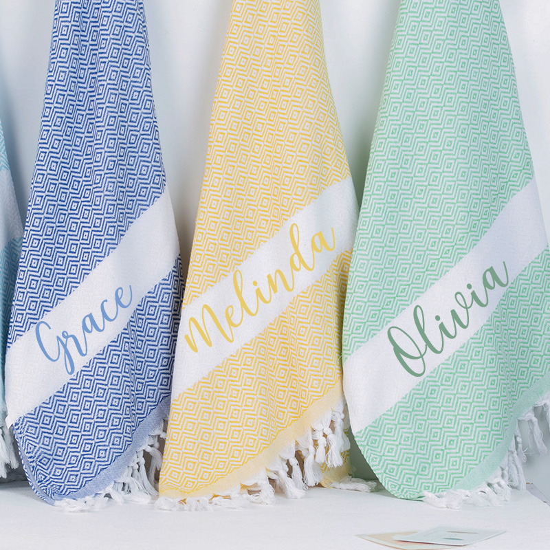 Personalized Beach Gift Towel Bridesmaid  Gifts Idea Custom Name Turkish Towel Wedding Favors Bachelorette Party Gift