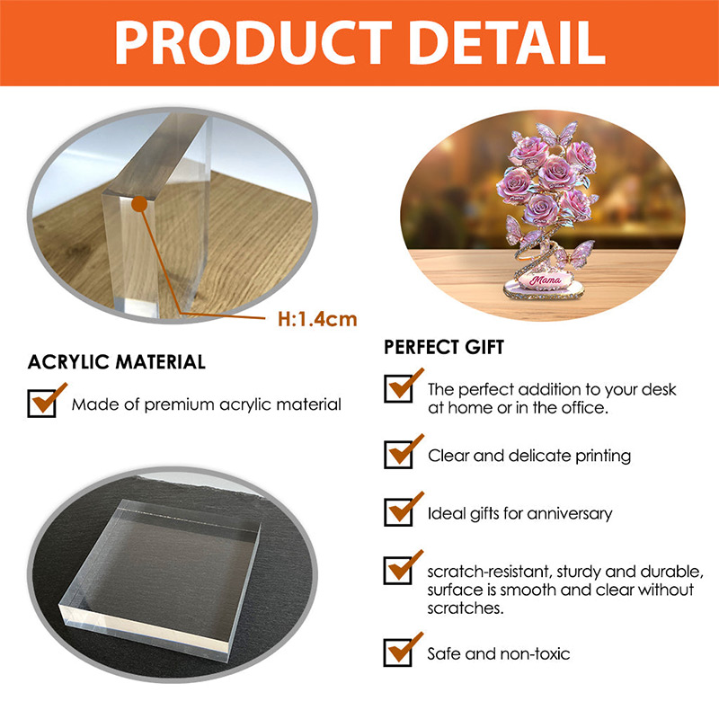 Personalized My Garden Gift For Mom Grandma Custom Shaped Acrylic Plaque Mother's Day Gift