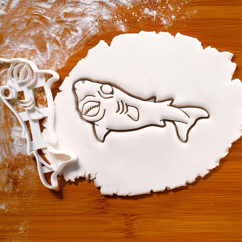 Personalized Shark for Beach Baking Aquarium Cookies 3D Printed Baking Tool Under the Sea Parties Craft Stamp for Fishing Lover
