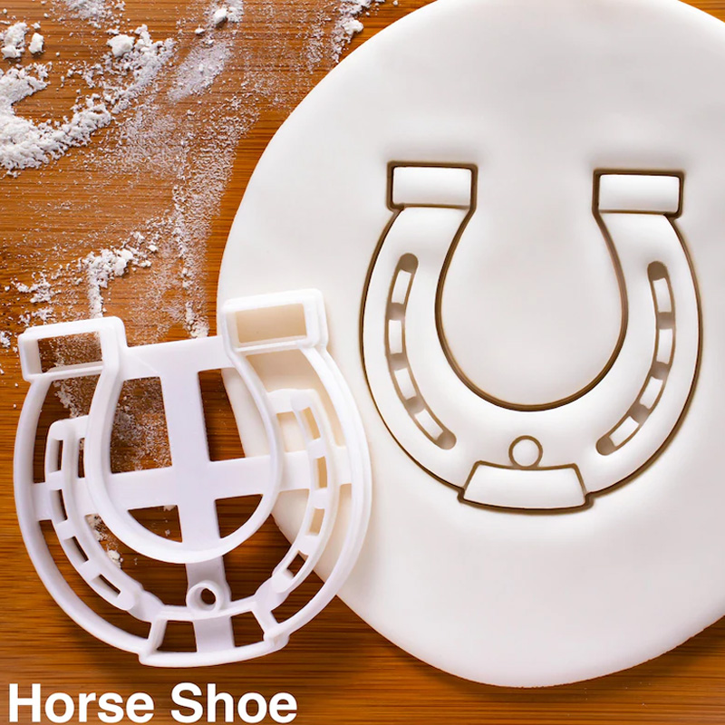 Personalized Horse Racing Shape for Equestrian Sports Party Baking Jockey Cookie Cutter 3D Printed Baking Supplies Fondant Tool Craft Stamp for Riding Lovers
