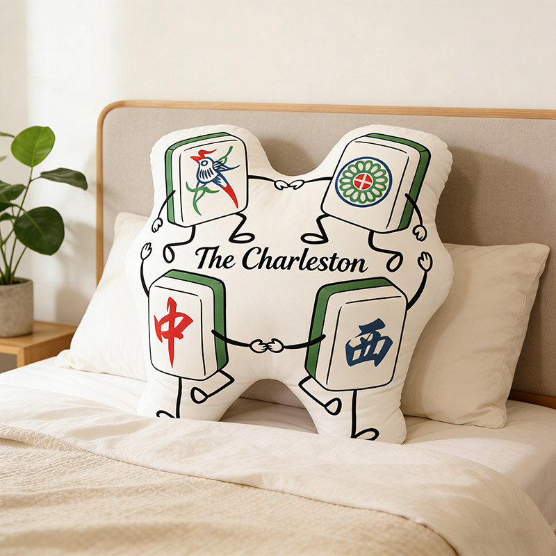 Personalized Charleston Mahjong Pillow Dance Pillow Custom Tiles and Text for Mahjong Lovers Dance Lovers for Holiday Party for Family Friends