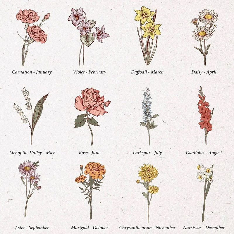 Personalized This is Garden Belongs to Heart Birth Flowers 11 oz Ceramic Mug with 1-12 Names Birthday Mother's Day Gift for Mom Grandma