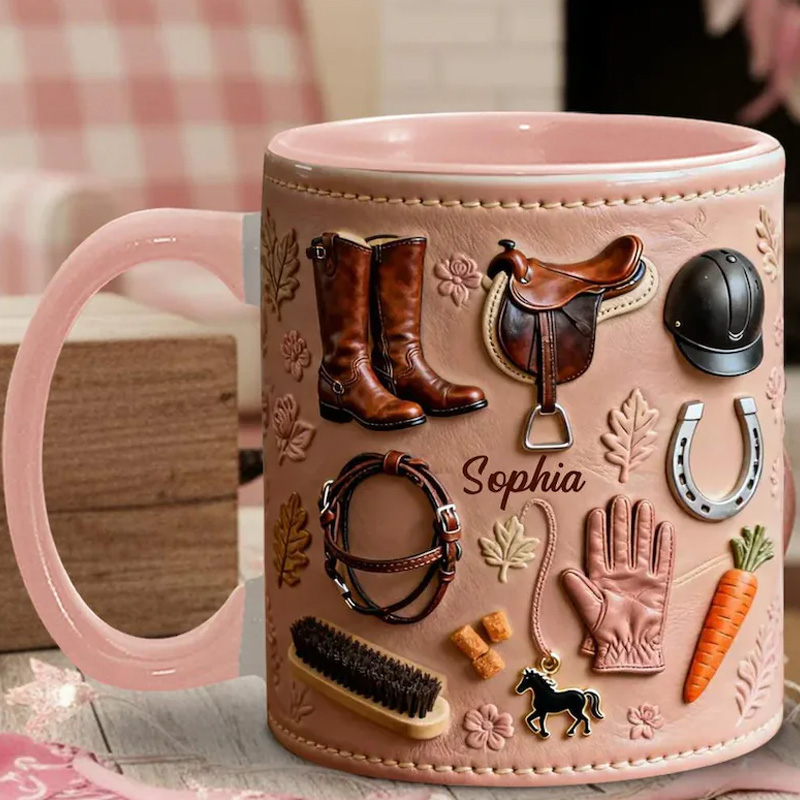 Personalized Cowgirls Western Style Lover Stuff Cup Gift Mug for Equestrian Horse Riding Lovers