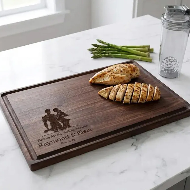 Personalized Engraved Gym Enthusiast Couple Cutting Board with Athletic Couple Fitness Lover for Gym Lovers