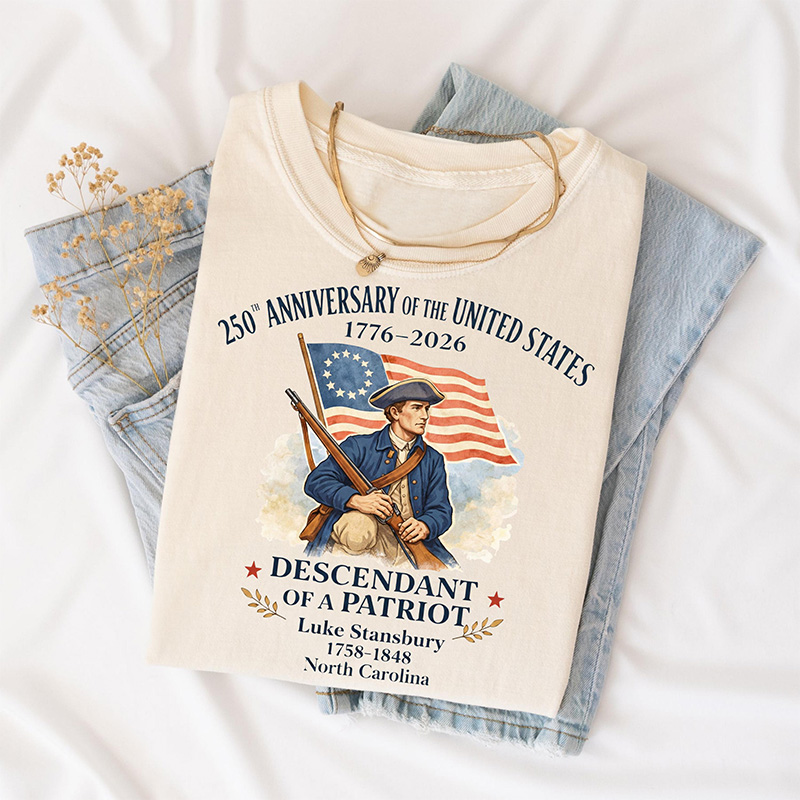 Personalized American 250th Anniversary of the United States Shirt, Descendant of a Patriot Tee