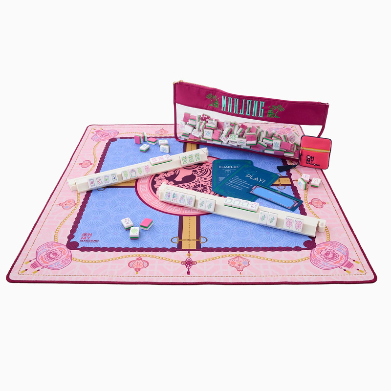 Personalized Year of the Horse Mahj and Martinis Rules Edition Mahjong Mat Custom Text Gift Neoprene Game Surface Travel Portable Playing for Equestrian Lovers