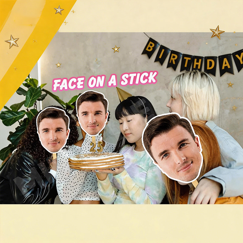 Personalized Family Face on a Stick Big Head Cutouts Funny Party Decorations Fat Head Face sign