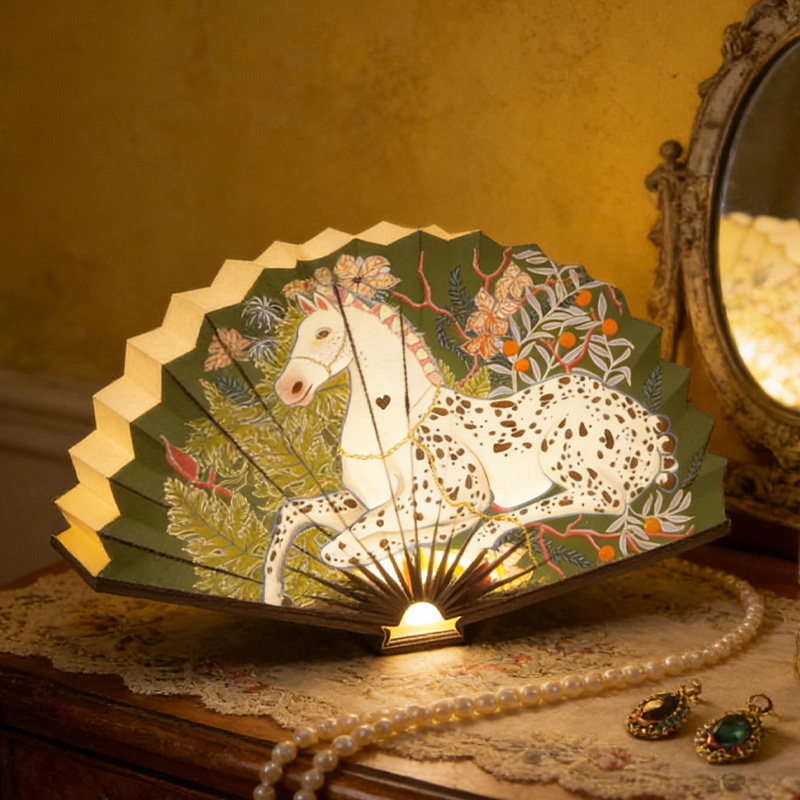 Personalized Horse Paper Flower Lamp for Unique Home Decor Night Light Floral Decor Gift for Equestrian Riding Lovers