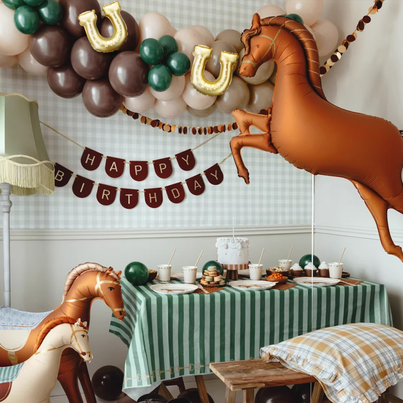 Personalized Giant Horse Foil Balloon Horse Baby Balloons First Birthday Party Decorations Pony Gift for Equestrain Lovers