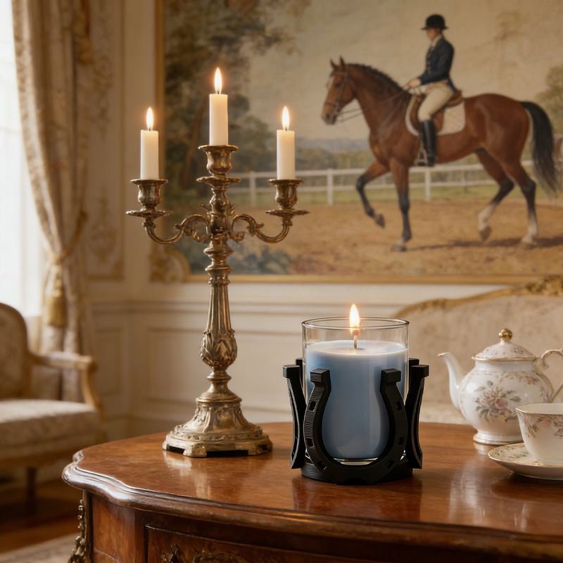 Personalized 3D Printed Horseshoe Candle Holder Rustic Farmhouse Decor Western Weddings Gift for Equestrain Lovers