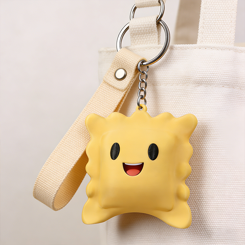 Personalized 3D Printed Cute Ravioli Guy with Butt Cheeks Small Perky-Bottomed Italian Dumpling Keychain Funny Keychain Gift For Her Him