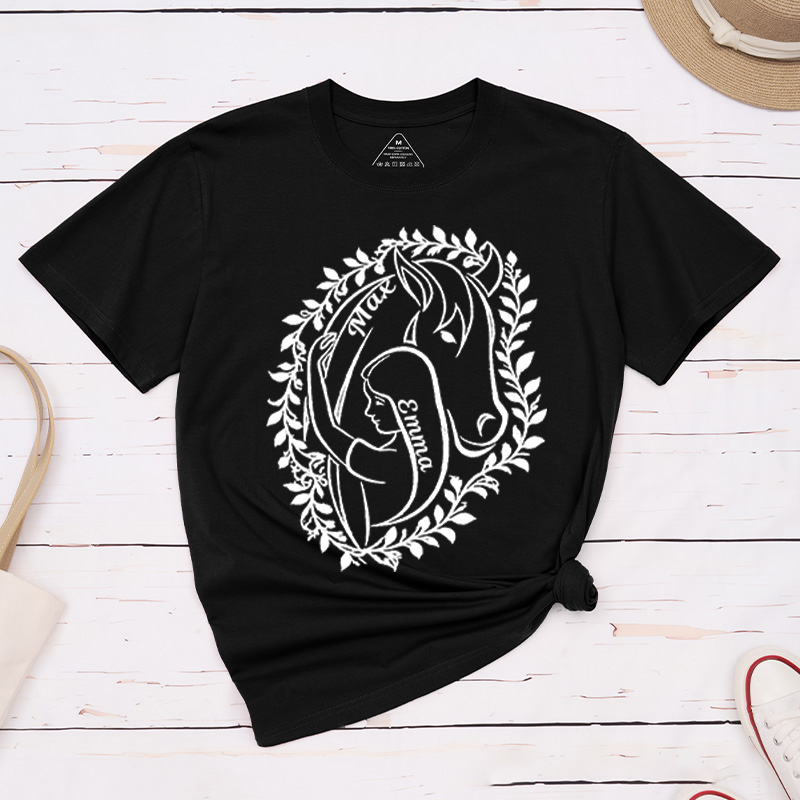 Personalized Horse Girl Shirt Horse Lover Glitter Gift for Equestrian Lovers