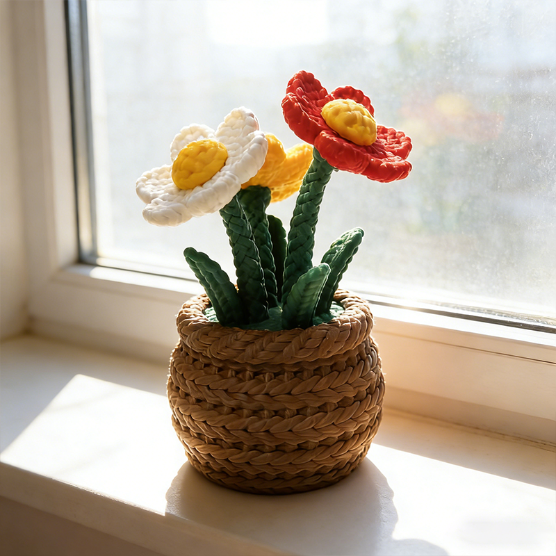 Personalized 3D Printed Flower 3D Tulips Decorations Potted Cacti Gift Home Decoration