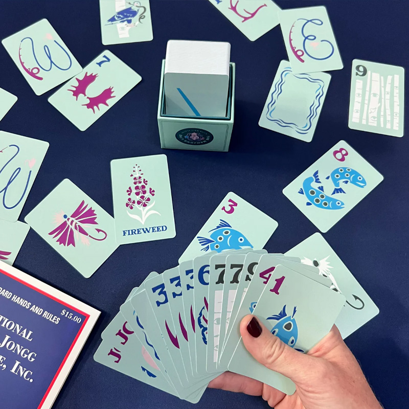 The Classic Sorbet Stripe Acrylic Solo Mahjong Board Marbled 