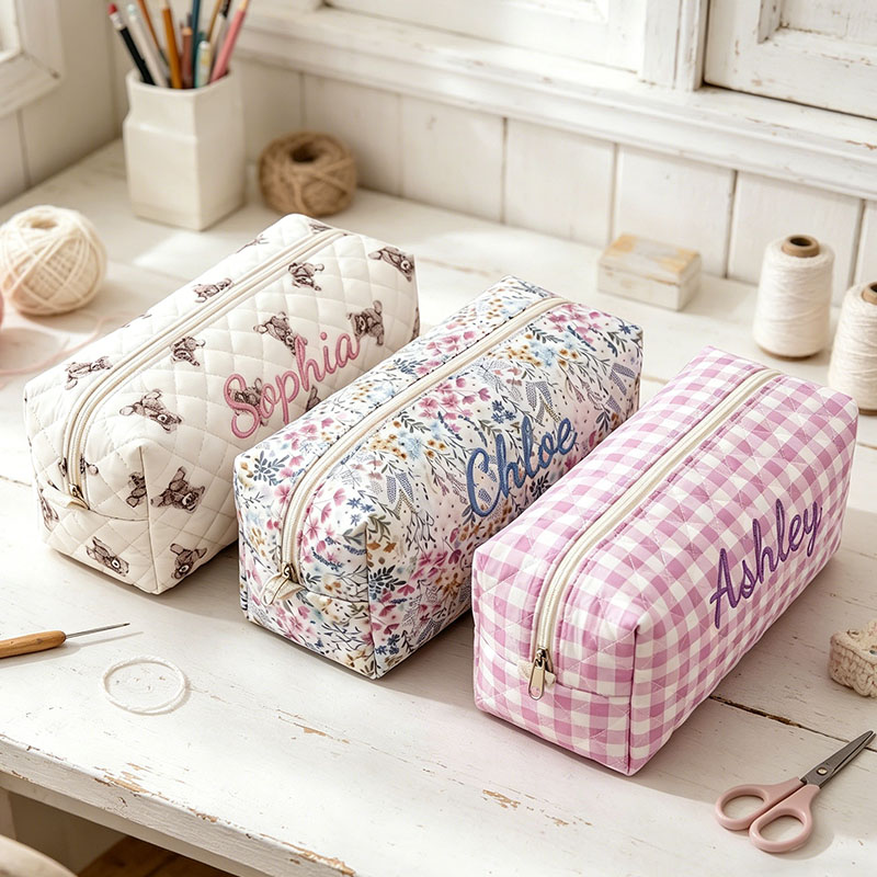 Personalized Embroidered Crochet Tool Storage Bag Custom Crochet Tool Storage Bag Floral Crochet Tool Storage Bag Women Bag