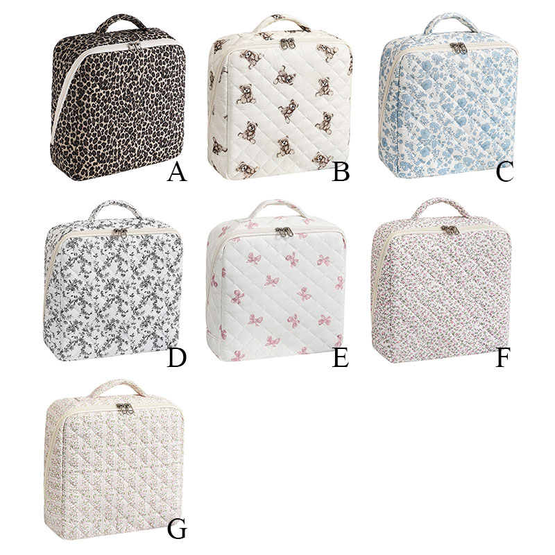 Personalized Embroidered Crochet Tool Storage Bag Custom Large Floral Crochet Tool Storage Bag Multi-Compartment Portable Travel Storage Bag for Women