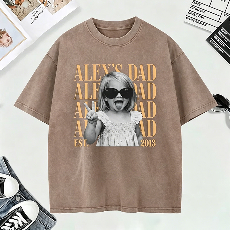 Personalized Dad Vintage Photo Shirt Custom Fathers Day Shirt with Kids Photo Funny Dad Shirt Best Dad Ever Shirt New Dad Gift