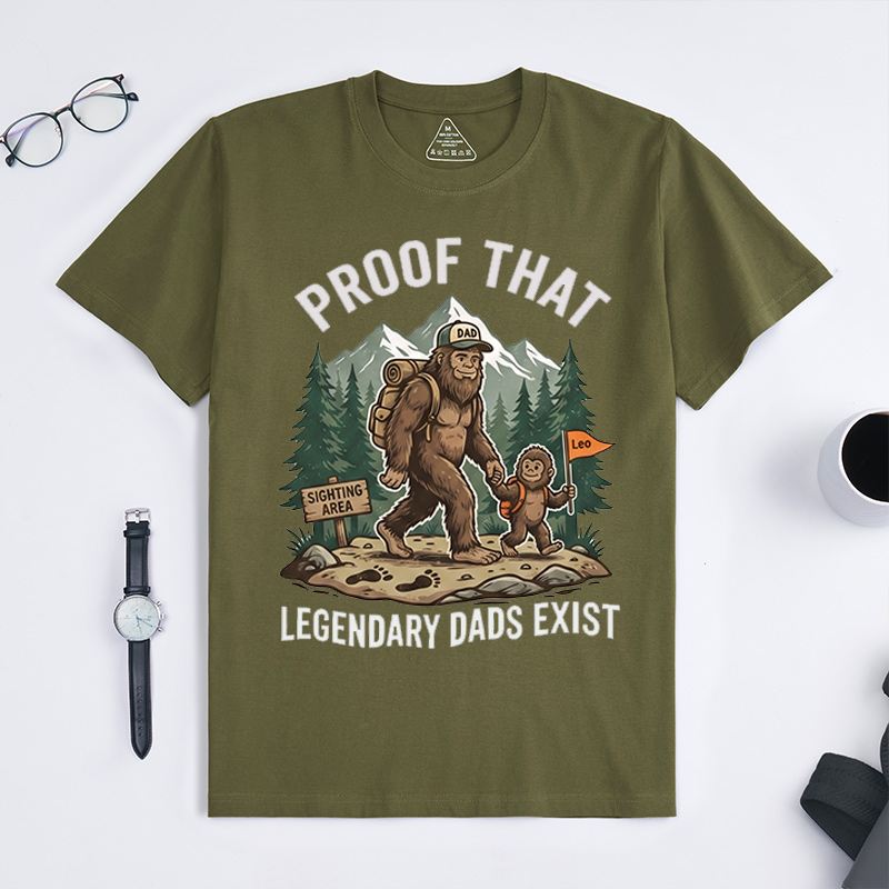 Personalized Proof that Legendary Dads Exist Shirt Father‘s Day Gift Shirt Customized with Kids Cool Dad Gift