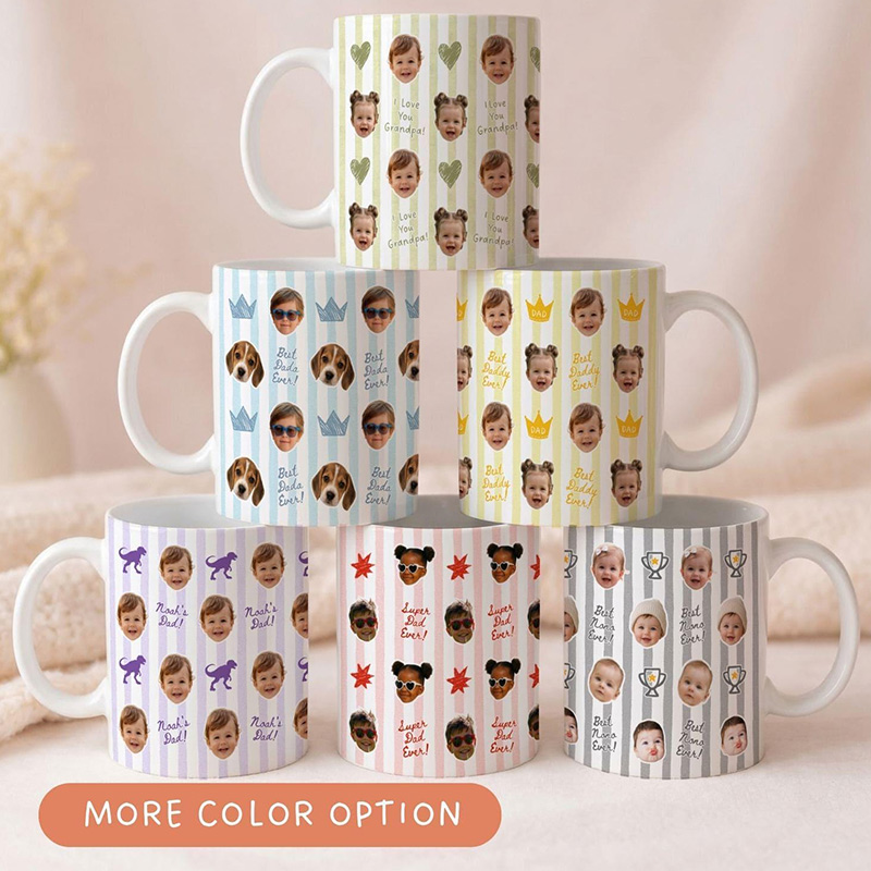 Personalized Photo Mug for Grandpa Papa Baby Face Coffee Cup Custom Baby Mug Gift for Daddy Grandpa Fathers Day Gift Pops Dada gift