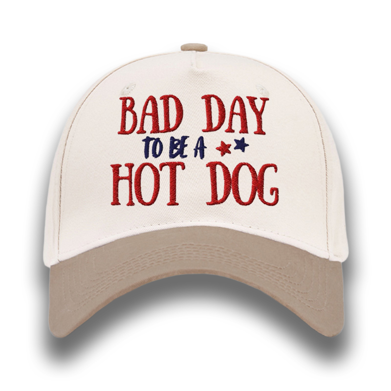 Embroidered Bad Day To Be A Hot Dog Foam Trucker Hat Funny Patriotic Snapback Cap