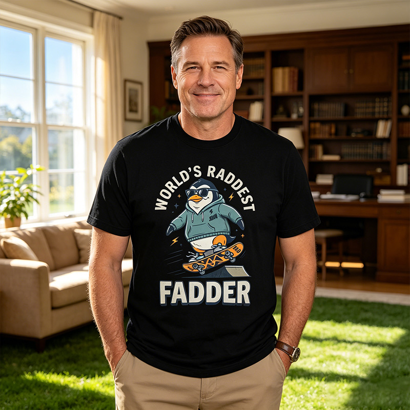 Personalized World’s Raddest Fadder Shirt Dad T-Shirt with Name Custom Birthday Father's Day Gift for Him