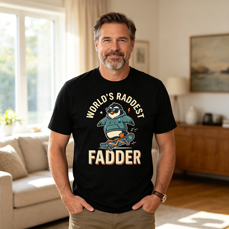 Personalized World’s Raddest Fadder Shirt Dad T-Shirt with Name Custom Birthday Father's Day Gift for Him