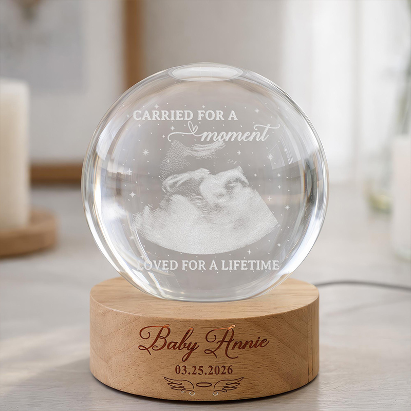 Personalized Baby Loss Memorial Night Light Miscarriage Memorial Crystal Ball Night Light Angel Baby Ultrasound Photo Baby Memorial Gift Sympathy Gift