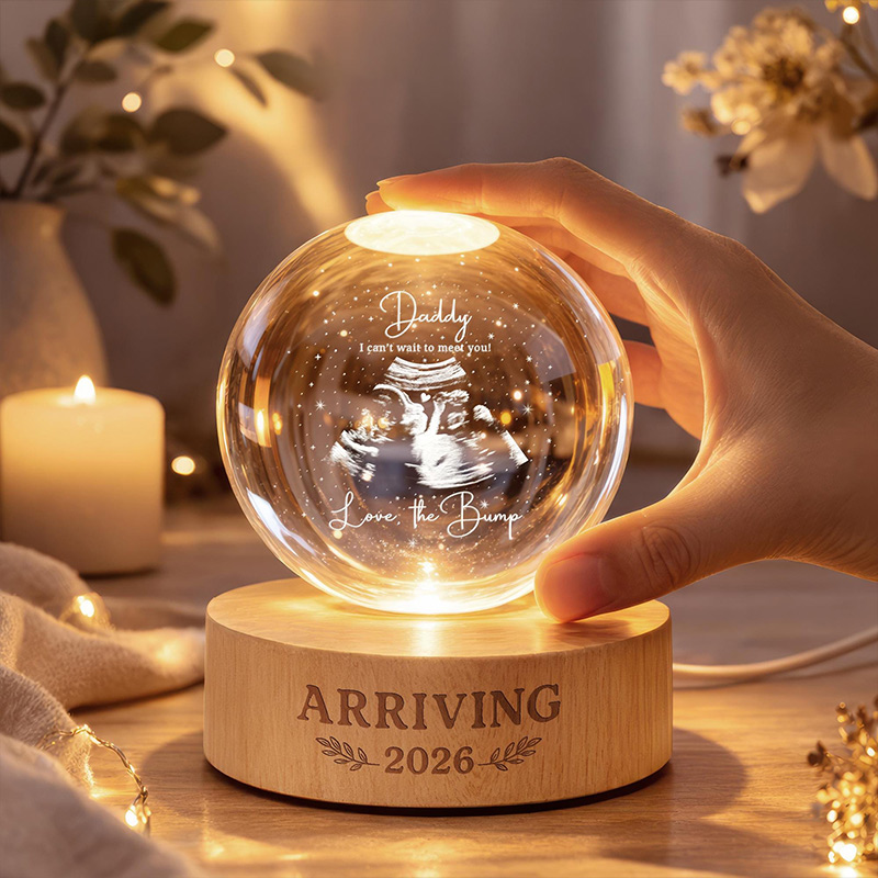 Personalized Daddy Reveal Ultrasound Ball Night Light Pregnancy Reveal New Dad Gift First Time Dad Gift Daddy To Be Gift for Him