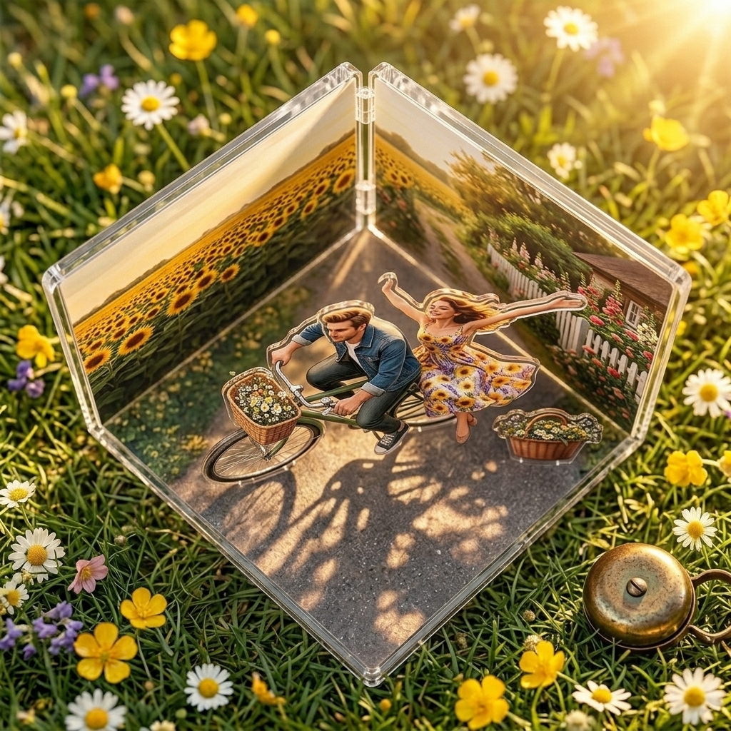 Personalized Acrylic Photo Plaque 3D Couple Figurine Anniversary Gift for Her Romantic Gift Photo to Cartoon Stand Home Decor