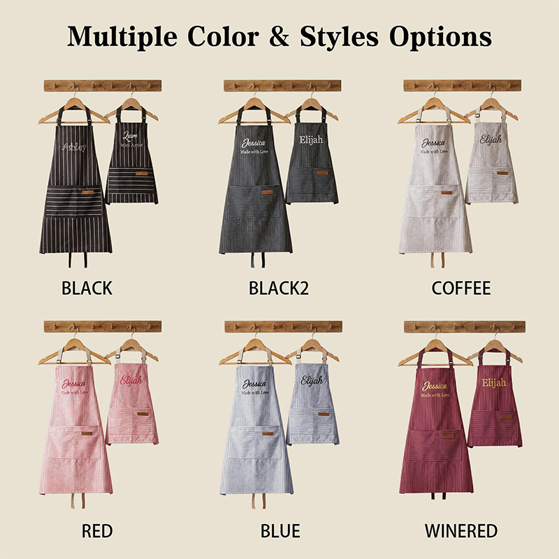Personalized Embroidered Apron Set Custom Family Baking Gift Mom and Kids Cooking Apron with Name Housewarming Gift