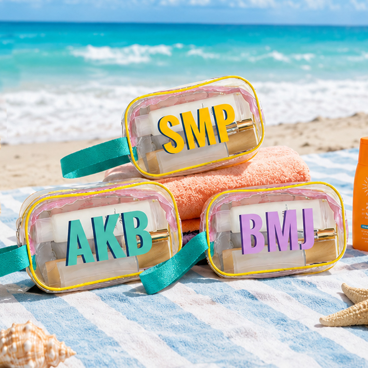 Personalized Monogrammed Pvc Pool Bag Beach Bag Bachelorette Party Favors Wet Dry Pool Pouch Organizer