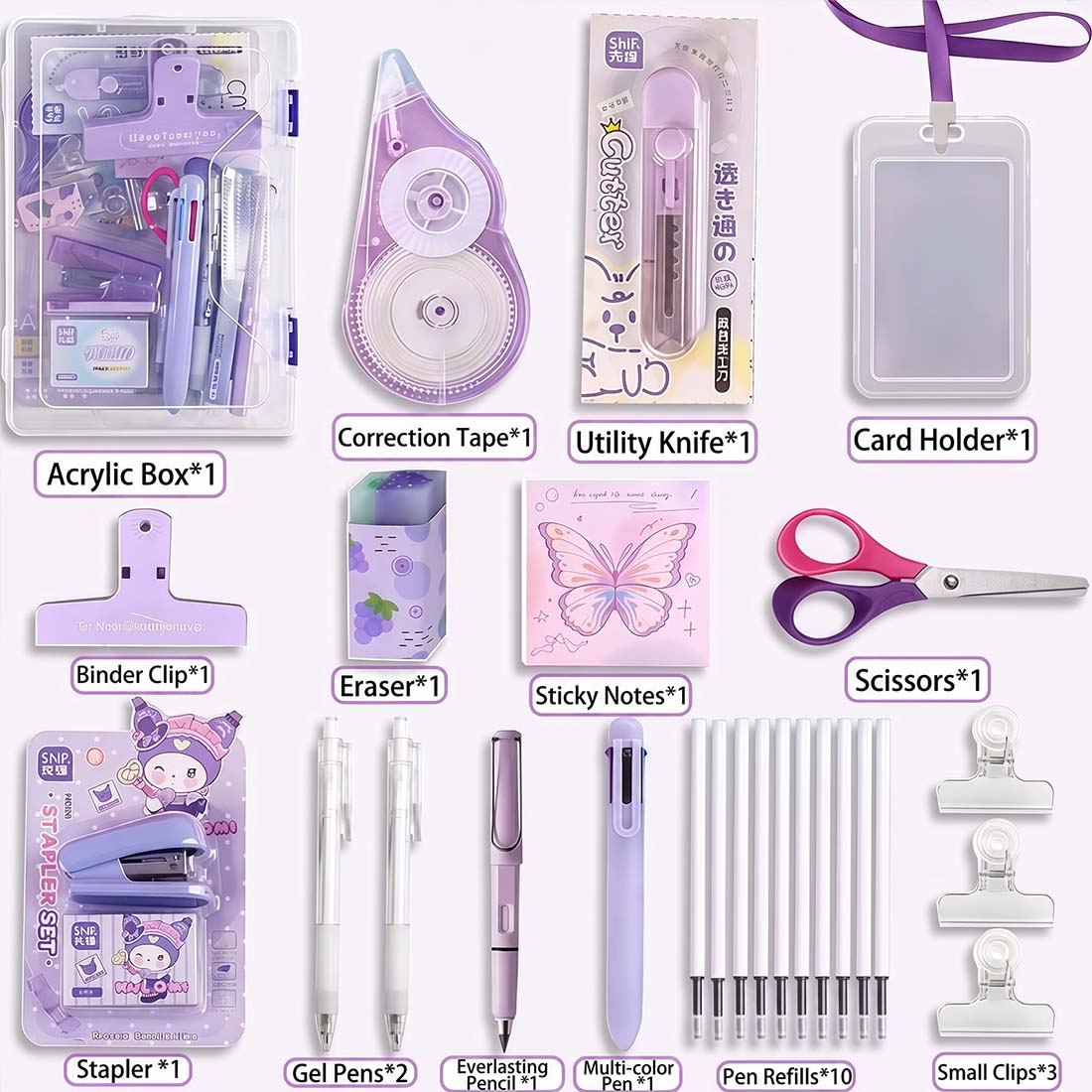 Personalized Pencil Boxes Stationery Set Back to school Durable Plastic