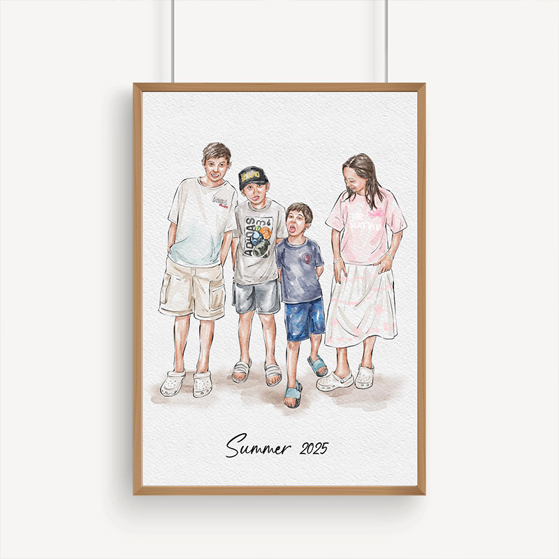 Personalized Hand-Drawn Painting from photo Custom Watercolor Family Portrait from photo Mother Father Gift from Daugther