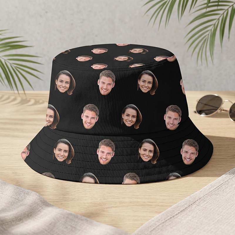 Personalized Photo Face Bucket Hat Custom Photo Sun Hat Gift Couple Gift Summer Gift for Her Wife Girlfriend Gift